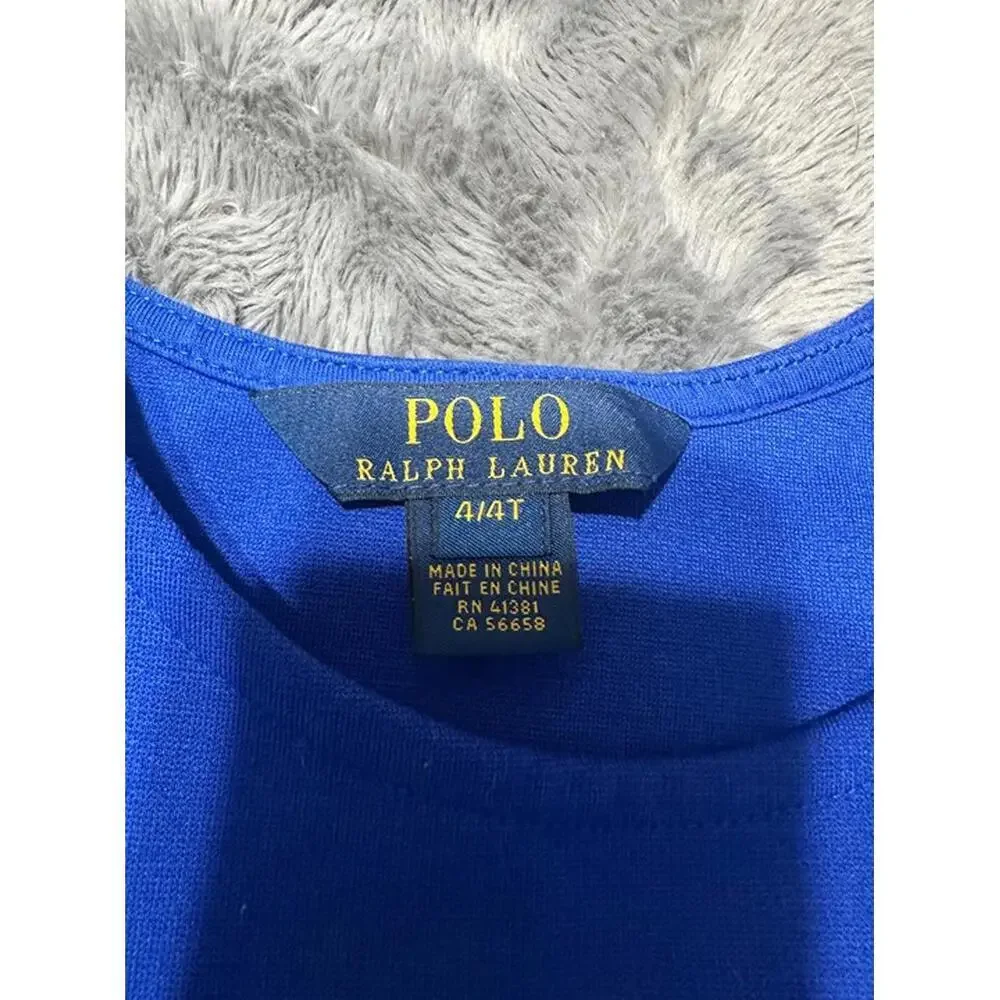 Polo Ralph Lauren Girls Blue Fit & Flare Dress Size 4/4T